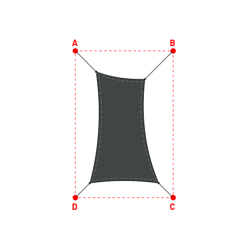 Voile d'ombrage rectangle en AustralMesh - Toile d'ombrage ajourée Métal à canon (002 AustralMesh) - 1,00x2,12x1,40x2,28m