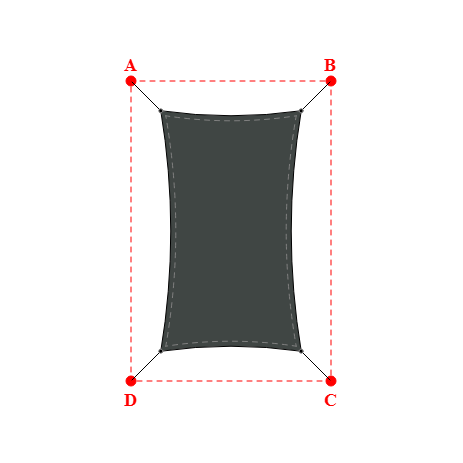 Voile d'ombrage rectangle en AustralMesh - Toile d'ombrage ajourée Métal à canon (002 AustralMesh) - 1,40x2,40x1,40x2,40m