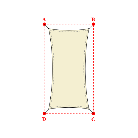 Voile d'ombrage rectangle en AustralMesh - Toile d'ombrage ajourée Naturel (759 AustralMesh) - 2,70x5,40x2,70x5,40m