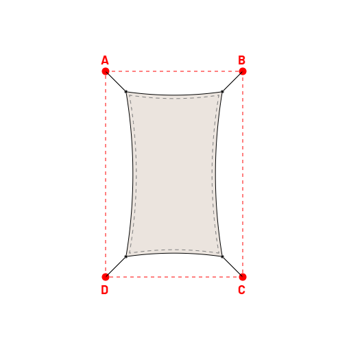 Voile d'ombrage rectangle en Soltis 96 - Toile d'ombrage haute performance Karité 96-50843 - 1,40x2,40x1,40x2,40m