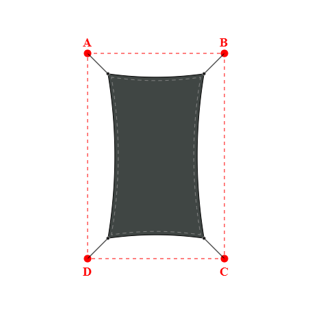 Voile d'ombrage rectangle en AustralMesh - Toile d'ombrage ajourée Métal à canon (002 AustralMesh) - 1,40x2,40x1,40x2,40m