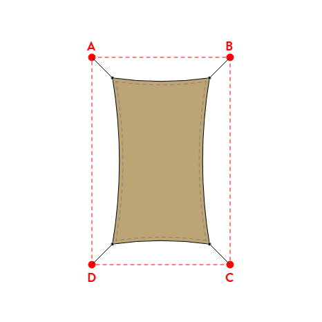 Voile d'ombrage rectangle en AustralMesh - Toile d'ombrage ajourée Sable du désert (704 AustralMesh) - 1,40x2,40x1,40x2,40m