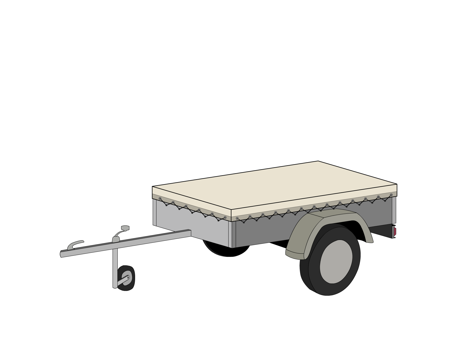 Bâche pour remorque bagagère Basse droite en Protect 670 : La référence en matière de protection étanche Blanc perlé RAL 1013