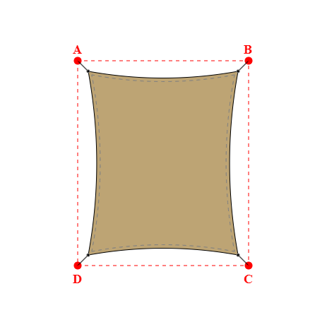 Voile d'ombrage rectangle en AustralMesh - Toile d'ombrage ajourée Sable du désert (704 AustralMesh) - 4,24x5,20x4,24x5,20m