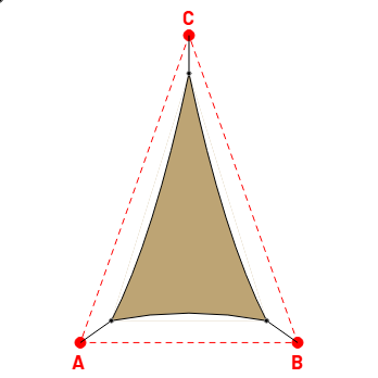 Voile d'ombrage triangle en AustralMesh - Toile d'ombrage ajourée Sable du désert (704 AustralMesh) - 1,42x2,38x2,38m