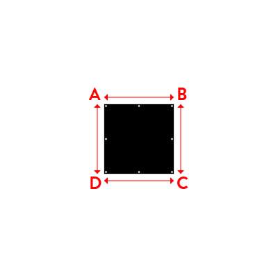 Bâche Rectangle en Protect 670 : La référence en matière de protection étanche Noir RAL 9005 - 1.00x1.00m