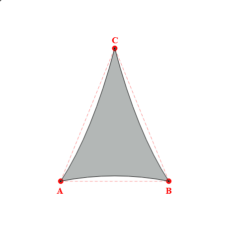 Voile d'ombrage triangle en Soltis 96 - Toile d'ombrage haute performance Galet 96-2171 - 2,90x3,85x3,85m