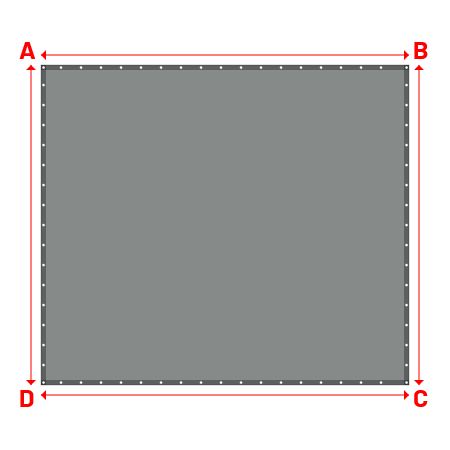 Bâche Rectangle en AustralMesh - Toile d'ombrage ajourée Gris Acier (648 AustralMesh) - 3.68x3.20m