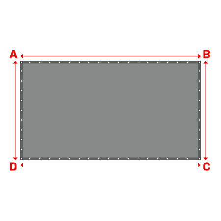 Bâche Rectangle en AustralMesh - Toile d'ombrage ajourée Gris Acier (648 AustralMesh) - 3.68x2.01m