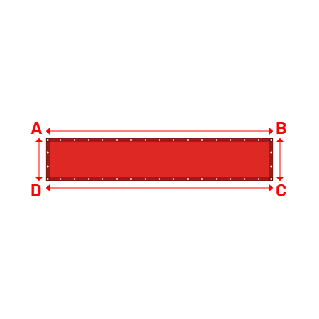 Bâche Rectangle en Protect 670 : La référence en matière de protection étanche Rouge RAL 3002 - 3.20x0.60m