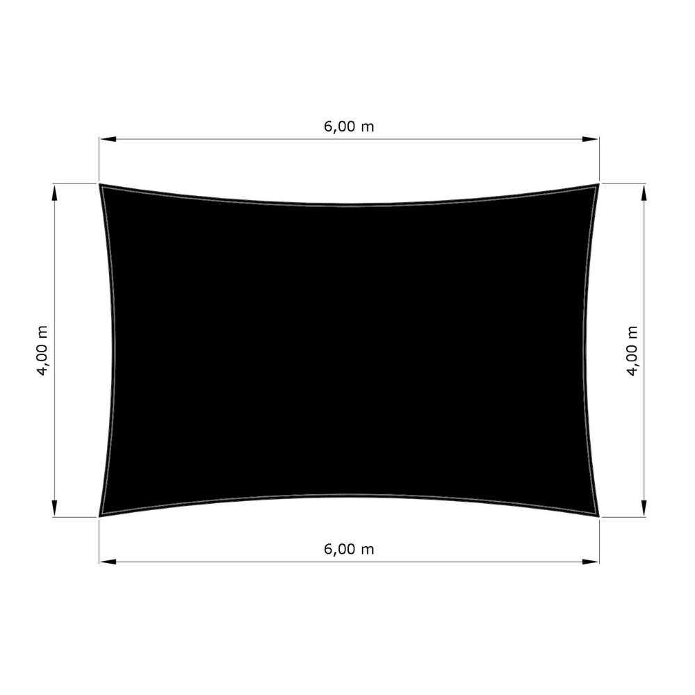 Voile d'ombrage standard ajourée rectangle  d'une dimension de 4x6m