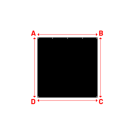 Bâche Rectangle en Protect 670 : La référence en matière de protection étanche Noir RAL 9005 - 2.00x2.00m