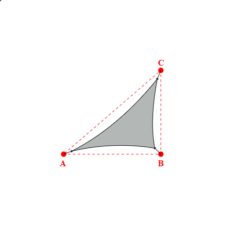 Voile d'ombrage triangle en Soltis 96 - Toile d'ombrage haute performance Galet 96-2171 - 3,42x2,85x4,61m