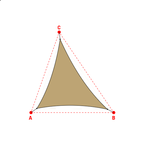 Voile d'ombrage triangle en AustralMesh - Toile d'ombrage ajourée Sable du désert (704 AustralMesh) - 4,95x5,93x5,12m
