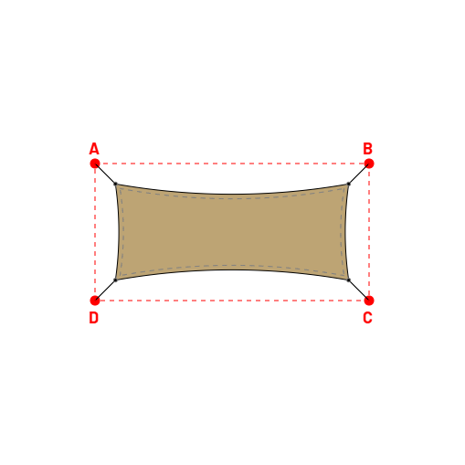 Voile d'ombrage rectangle en AustralMesh - Toile d'ombrage ajourée Sable du désert (704 AustralMesh) - 3,40x1,40x3,40x1,40m