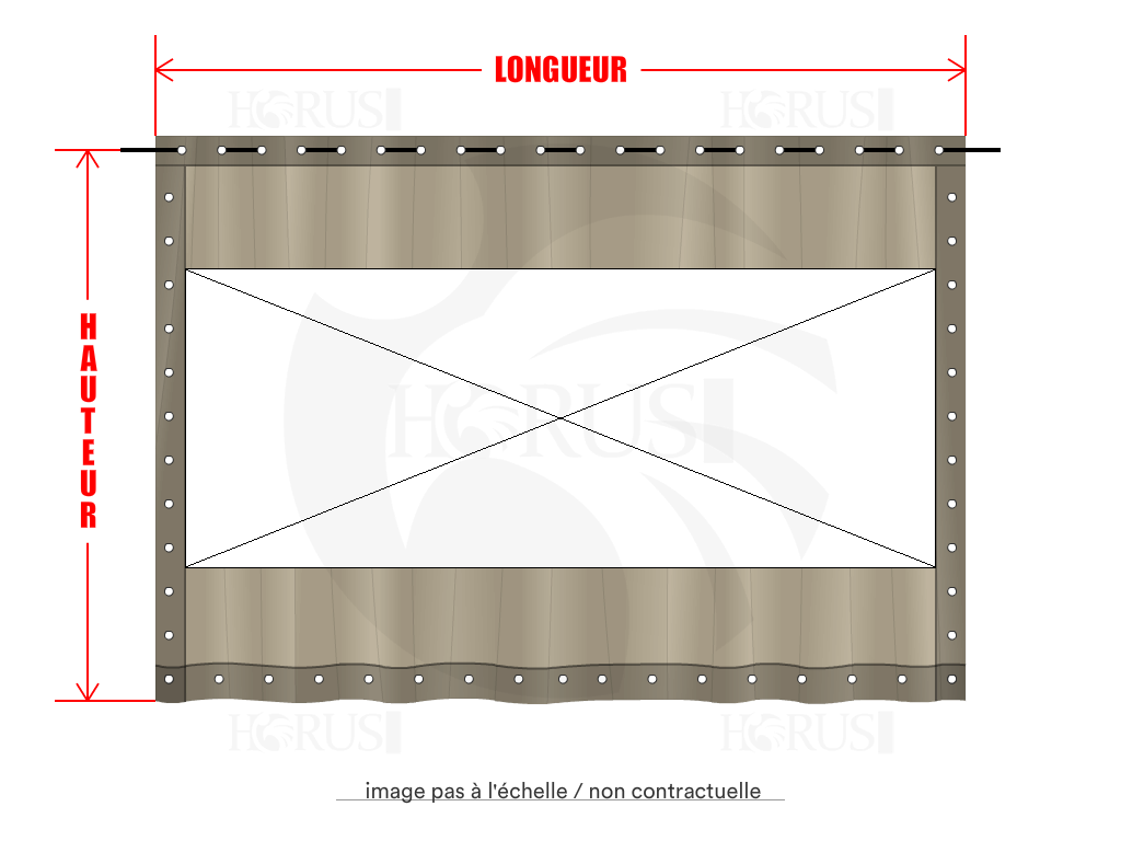 Rideau de séparation sur mesure en Protect 670 : La référence en matière de protection étanche Beige ral 1015 - 5.2x2.1m