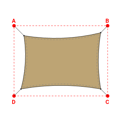 Voile d'ombrage rectangle en AustralMesh - Toile d'ombrage ajourée Sable du désert (704 AustralMesh) - 3,28x2,40x3,40x2,28m