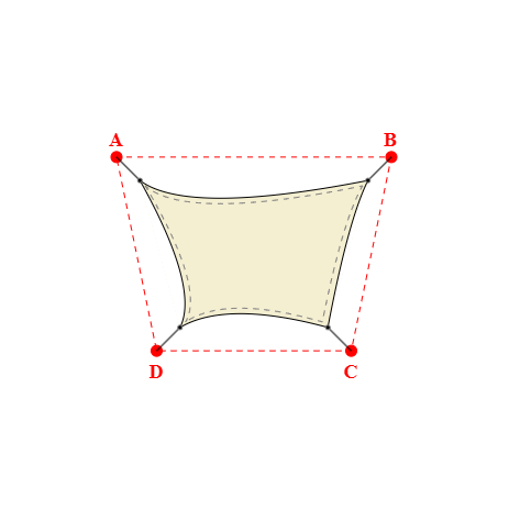 Voile d'ombrage trapèze en AustralMesh - Toile d'ombrage ajourée Naturel (759 AustralMesh) - 4,15x2,75x2,69x2,75m