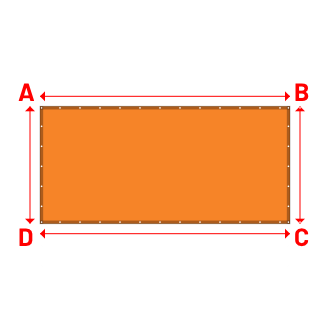 Bâche Rectangle en Protect 670 : La référence en matière de protection étanche Orange RAL 2004 - 3.94x1.85m