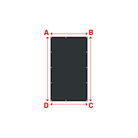 Bâche Rectangle en Solar 590 : bâche spéciale protection solaire & grand choix de coloris Anthracite - 502V3-1354C - 1.20x2.10m