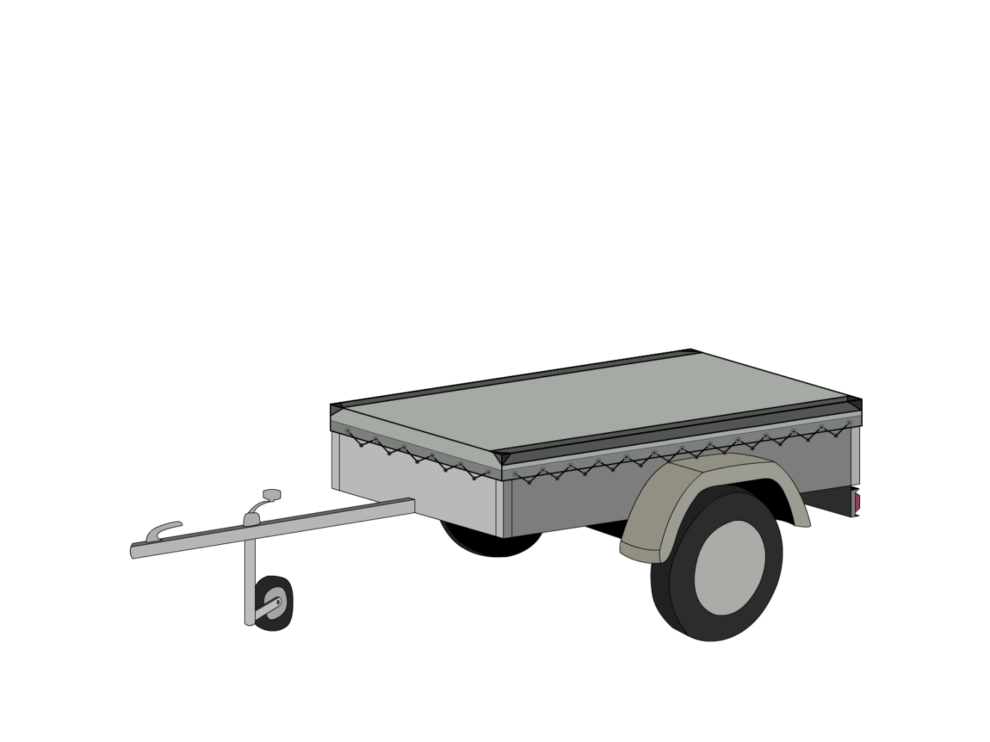 Bâche pour remorque bagagère Basse droite en Protect 670 : La référence en matière de protection étanche Gris clair RAL 7038