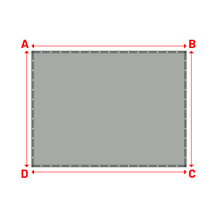 Bâche Rectangle en Protect 670 : La référence en matière de protection étanche Gris clair RAL 7038 - 3.20x2.40m