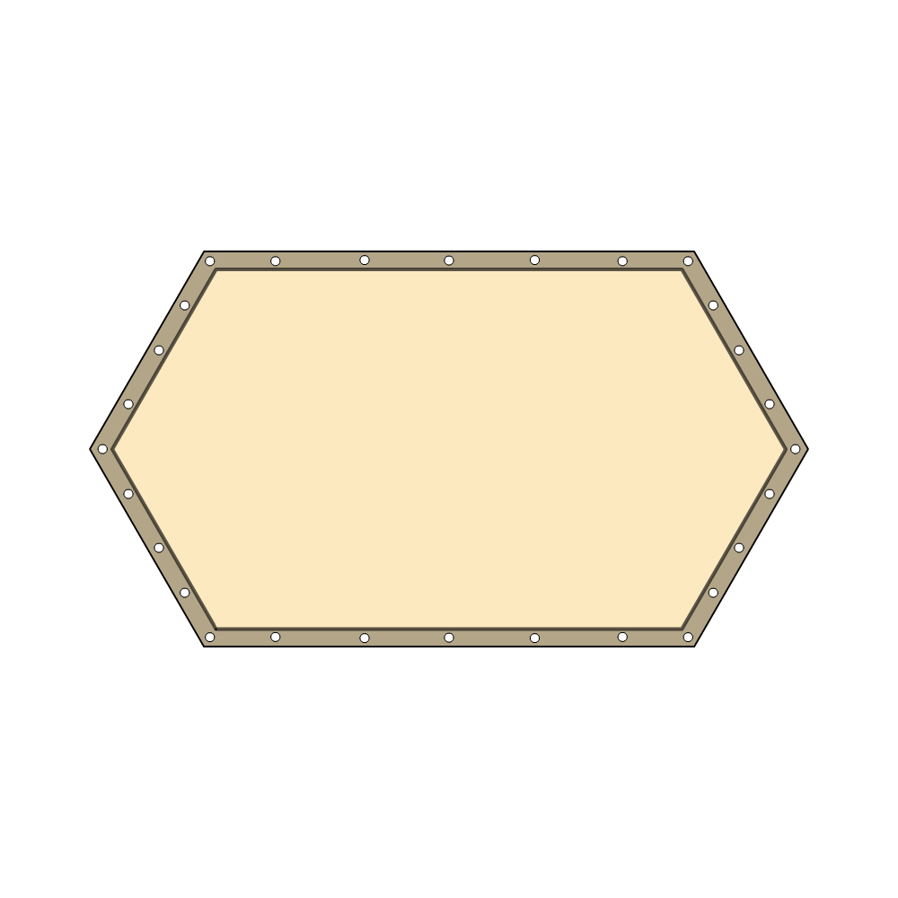 Bâche plate hexagonale en Protect 670 : La référence en matière de protection étanche Beige ral 1015 d'une dimension de 1.4000000000000001x1.4000000000000001x1.58m