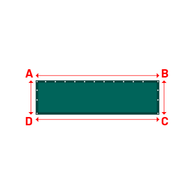 Bâche Rectangle en Protect 670 : La référence en matière de protection étanche Vert industrie RAL 6026 - 2.53x0.70m
