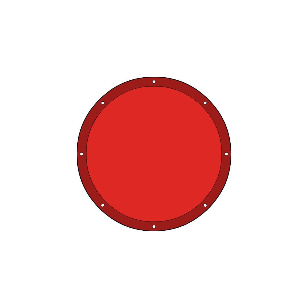 Bâche plate ronde en Protect 670 : La référence en matière de protection étanche Rouge RAL 3002 d'une diamètre de 2.5m