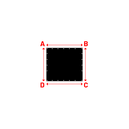 Bâche Rectangle en Protect 670 : La référence en matière de protection étanche Noir RAL 9005 - 1.26x1.16m