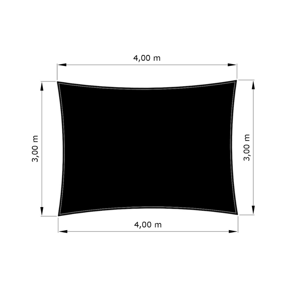 Voile d'ombrage standard ajourée rectangle  d'une dimension de 4x3m