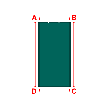Bâche Rectangle en Protect 670 : La référence en matière de protection étanche Vert industrie RAL 6026 - 1.10x2.22m