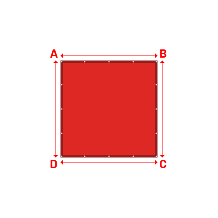Bâche Rectangle en Protect 670 : La référence en matière de protection étanche Rouge RAL 3002 - 2.00x2.00m