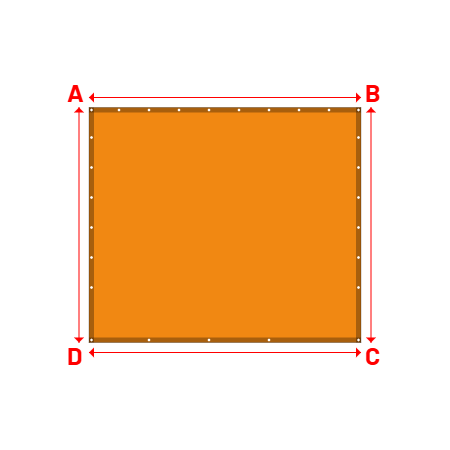 Bâche Rectangle en Solar 590 : bâche spéciale protection solaire & grand choix de coloris Orange - 502V3-8204C - 2.72x2.35m