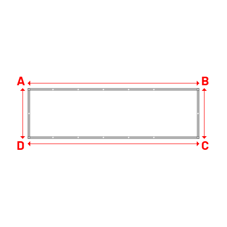 Bâche Rectangle en Print 550 Blanc impression numérique - 3.40x1.00m