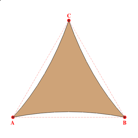 Voile d'ombrage triangle en Hydris  - Toile imperméable Hydris 0835 Lin - 7,50x7,50x7,50m