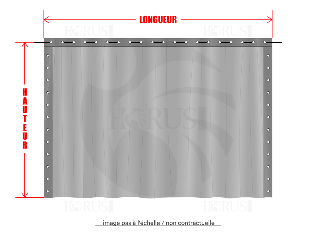 Rideau de séparation sur mesure en Protect 670 : La référence en matière de protection étanche Blanc RAL 9016 - 5.3x3m
