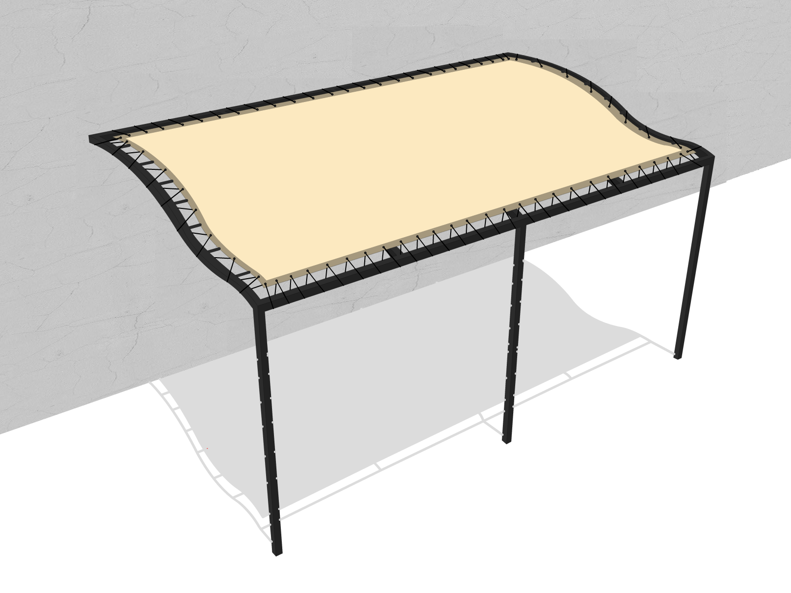 Bâche pour pergola métallique murale à vague en Protect 670 : La référence en matière de protection étanche Beige ral 1015