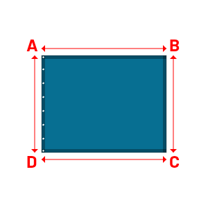 Bâche Rectangle en AustralMesh - Toile d'ombrage ajourée 263 Bleu Azur - 1.80x1.40m