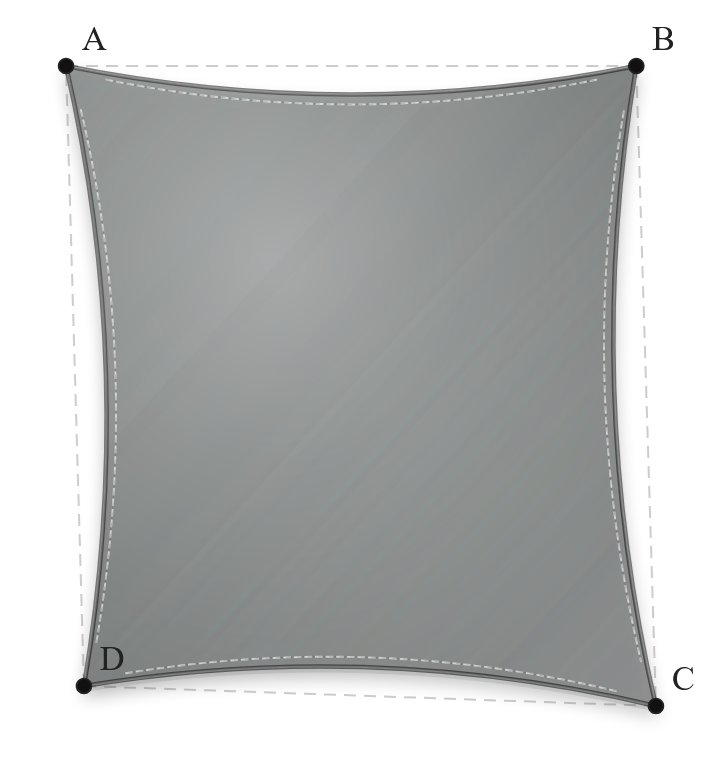 Voile d'ombrage - Forme Trapèze - Gris Acier (648 AustralMesh)