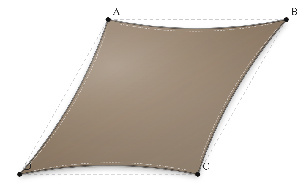 Voile d'ombrage - Forme Trapèze - Bois flotté 294 (AustralMesh)