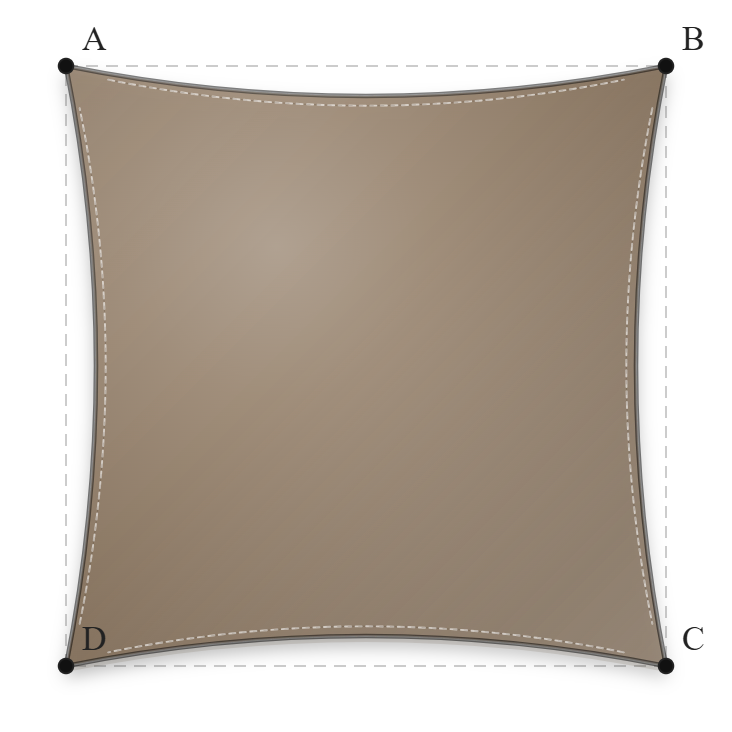 Voile d'ombrage - Forme Carrée - Bois flotté 294 (AustralMesh)