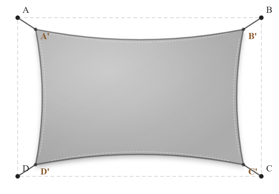 Voile d'ombrage - Forme Rectangle - alu/alu 92-2048