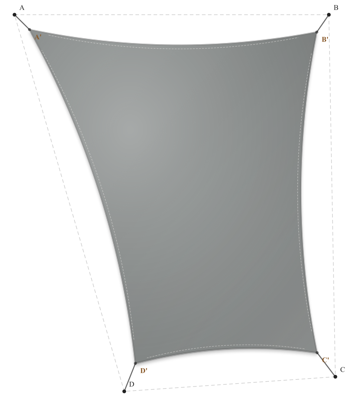 Voile d'ombrage - Forme Trapèze - Gris Acier (648 AustralMesh)