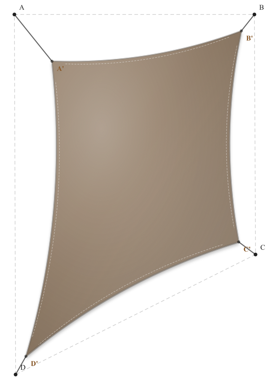 Voile d'ombrage - Forme Trapèze - Bois flotté 294 (AustralMesh)