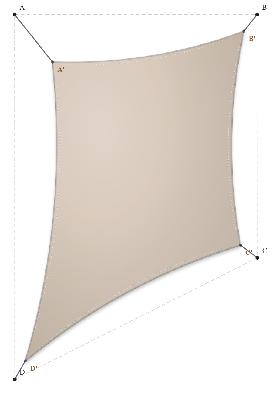 Voile d'ombrage - Forme Trapèze - Beige Sablé 92-2135