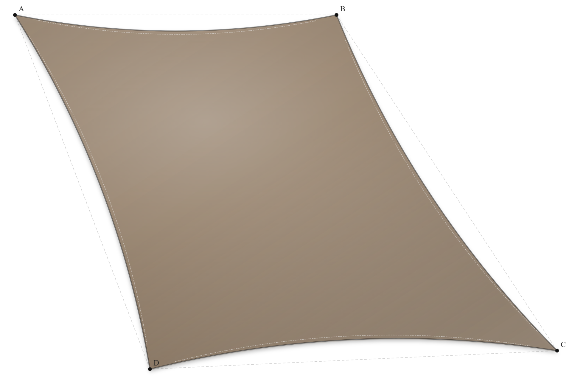 Voile d'ombrage - Forme Trapèze - Bois flotté 294 (AustralMesh)
